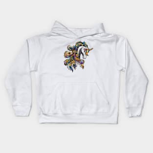 Unicorn Ornament Illustration Kids Hoodie